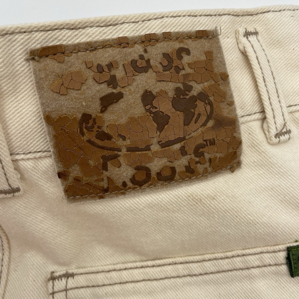 GRASS ROOTS Women Ivory Denim Shorts Sz 5/6 100% Cotton High Rise Roll Hem USA - Picture 16 of 16